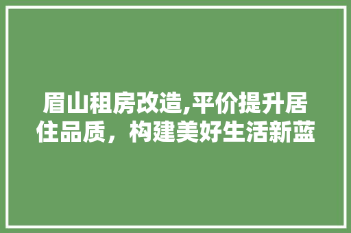 眉山租房改造,平价提升居住品质，构建美好生活新蓝图 汽车维修