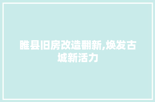 睢县旧房改造翻新,焕发古城新活力 墙体维修