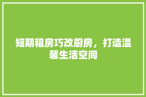 短期租房巧改厨房，打造温馨生活空间