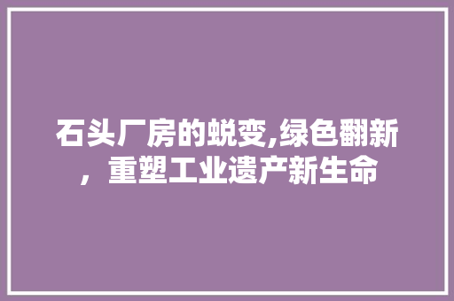 石头厂房的蜕变,绿色翻新，重塑工业遗产新生命