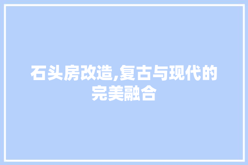 石头房改造,复古与现代的完美融合