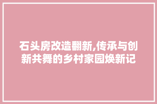 石头房改造翻新,传承与创新共舞的乡村家园焕新记
