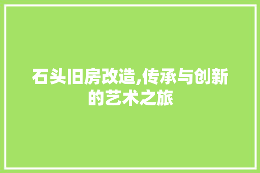 石头旧房改造,传承与创新的艺术之旅