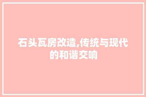 石头瓦房改造,传统与现代的和谐交响