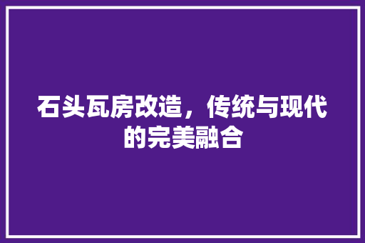 石头瓦房改造，传统与现代的完美融合