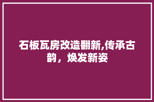 石板瓦房改造翻新,传承古韵，焕发新姿