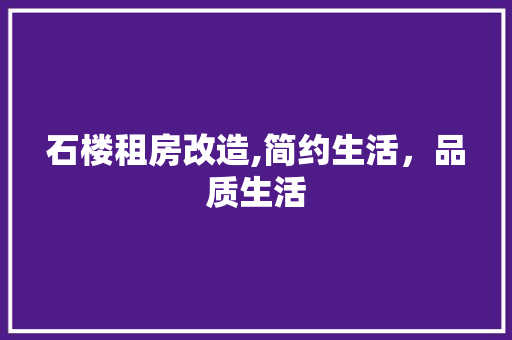 石楼租房改造,简约生活，品质生活