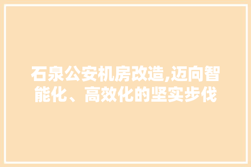 石泉公安机房改造,迈向智能化、高效化的坚实步伐
