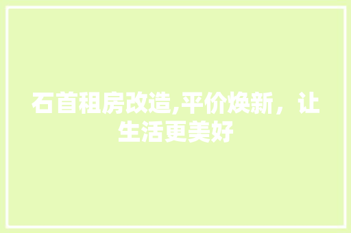 石首租房改造,平价焕新，让生活更美好