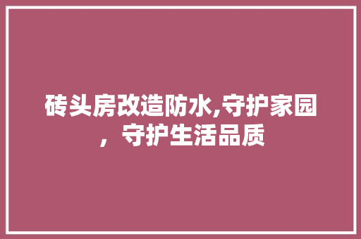 砖头房改造防水,守护家园，守护生活品质