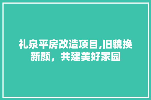 礼泉平房改造项目,旧貌换新颜，共建美好家园