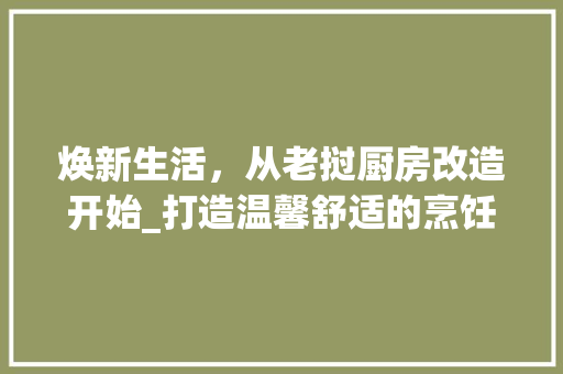 焕新生活，从老挝厨房改造开始_打造温馨舒适的烹饪空间 综合便民