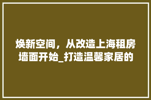 焕新空间，从改造上海租房墙面开始_打造温馨家居的方法