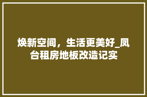 焕新空间，生活更美好_凤台租房地板改造记实