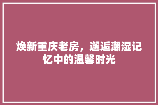 焕新重庆老房，邂逅潮湿记忆中的温馨时光