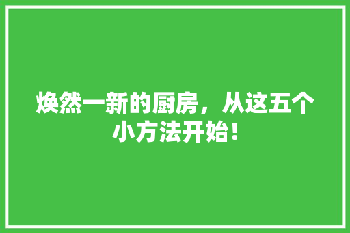 焕然一新的厨房，从这五个小方法开始！