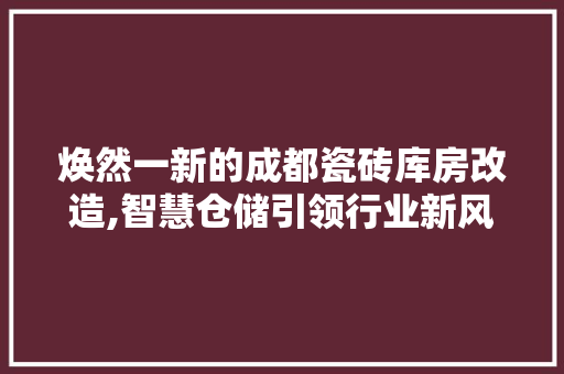 焕然一新的成都瓷砖库房改造,智慧仓储引领行业新风尚