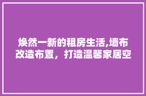 焕然一新的租房生活,墙布改造布置，打造温馨家居空间