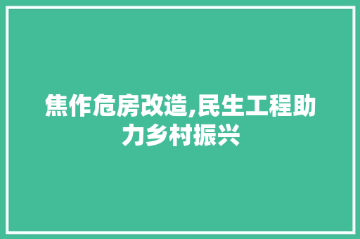 焦作危房改造,民生工程助力乡村振兴 汽车维修