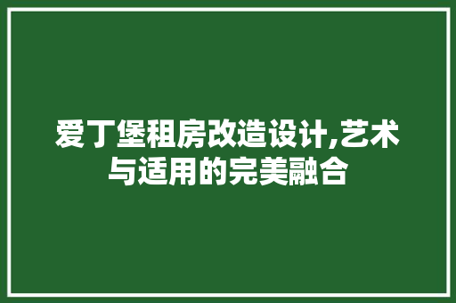 爱丁堡租房改造设计,艺术与适用的完美融合