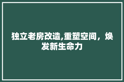 独立老房改造,重塑空间，焕发新生命力 综合便民