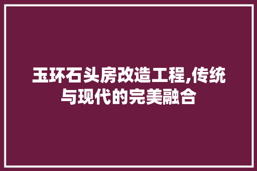 玉环石头房改造工程,传统与现代的完美融合 汽车维修