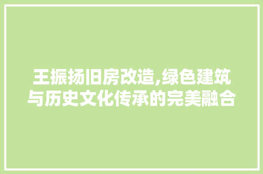 王振扬旧房改造,绿色建筑与历史文化传承的完美融合