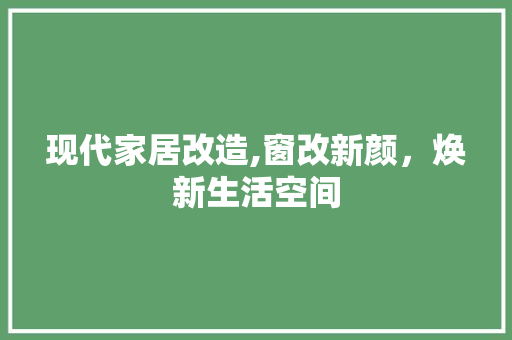 现代家居改造,窗改新颜，焕新生活空间 家电维修