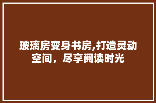玻璃房变身书房,打造灵动空间，尽享阅读时光