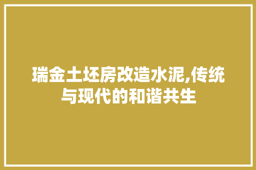 瑞金土坯房改造水泥,传统与现代的和谐共生