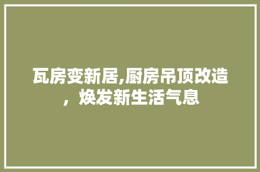 瓦房变新居,厨房吊顶改造，焕发新生活气息