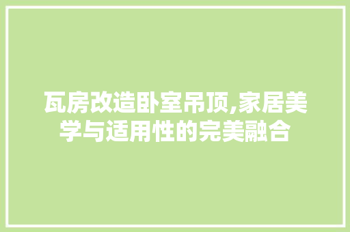 瓦房改造卧室吊顶,家居美学与适用性的完美融合