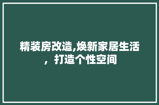 精装房改造,焕新家居生活，打造个性空间