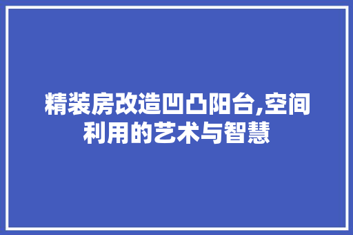精装房改造凹凸阳台,空间利用的艺术与智慧
