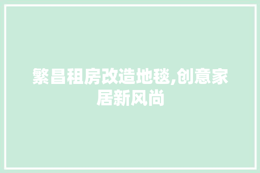 繁昌租房改造地毯,创意家居新风尚