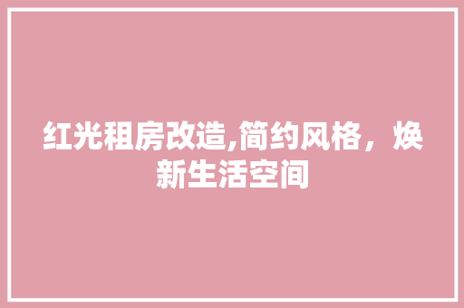 红光租房改造,简约风格，焕新生活空间