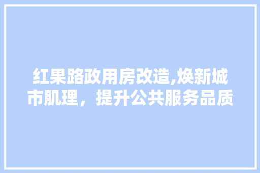 红果路政用房改造,焕新城市肌理，提升公共服务品质