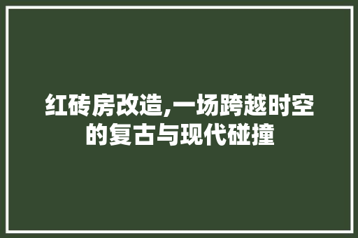 红砖房改造,一场跨越时空的复古与现代碰撞