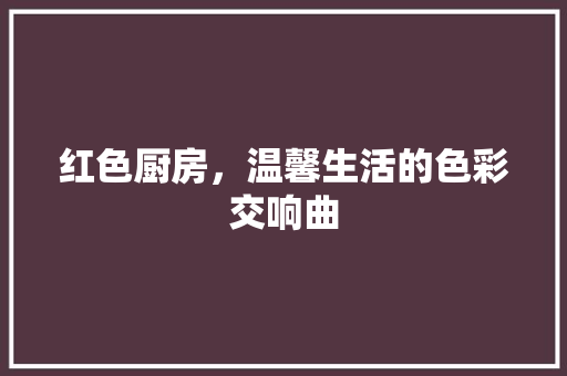 红色厨房，温馨生活的色彩交响曲