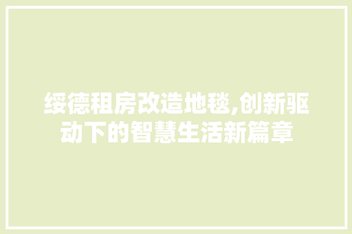 绥德租房改造地毯,创新驱动下的智慧生活新篇章