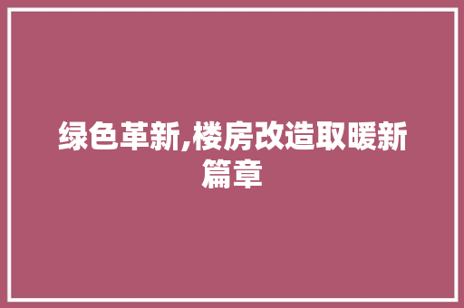 绿色革新,楼房改造取暖新篇章