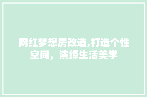 网红梦想房改造,打造个性空间，演绎生活美学