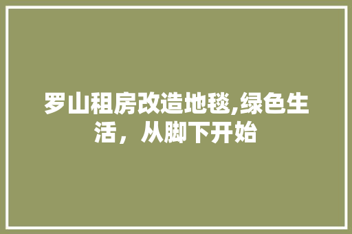 罗山租房改造地毯,绿色生活，从脚下开始