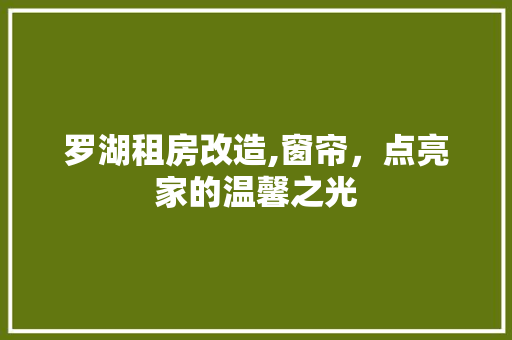 罗湖租房改造,窗帘，点亮家的温馨之光
