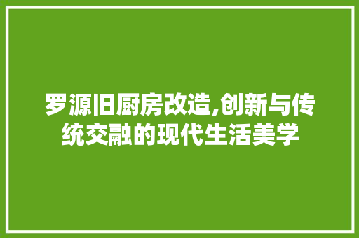 罗源旧厨房改造,创新与传统交融的现代生活美学