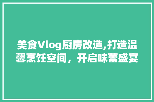 美食Vlog厨房改造,打造温馨烹饪空间，开启味蕾盛宴之旅