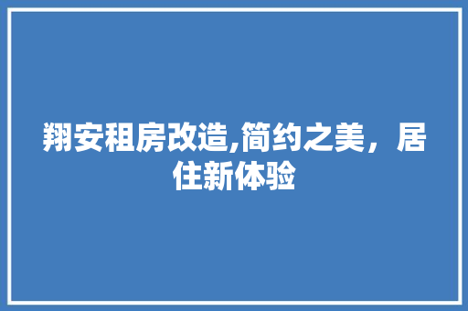 翔安租房改造,简约之美，居住新体验