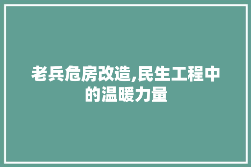 老兵危房改造,民生工程中的温暖力量