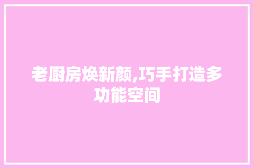 老厨房焕新颜,巧手打造多功能空间