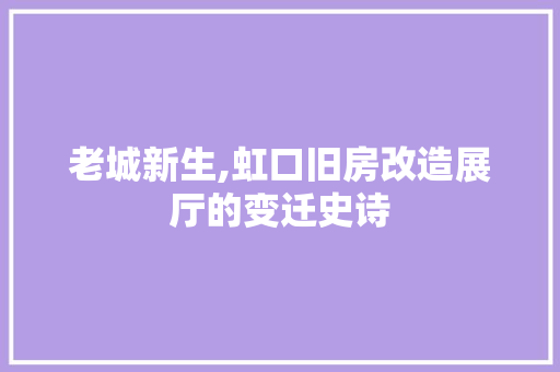 老城新生,虹口旧房改造展厅的变迁史诗